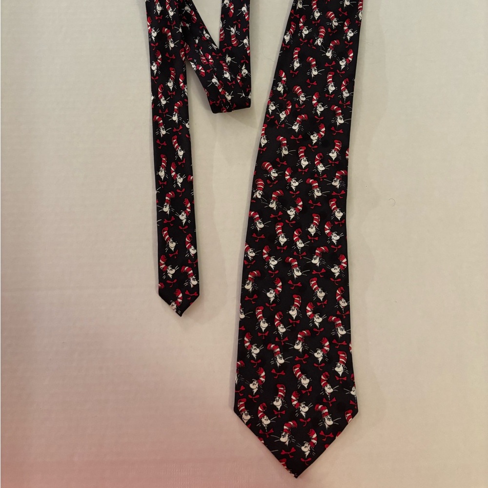 Dr. Seuss Black and Red Santa Tie
